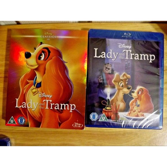 LADY AND THE TRAMP w/ Classics SLIPCOVER New BLU-RAY MOVIE Walt Disney UK Import - Picture 1 of 2